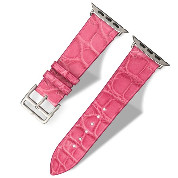 Premium Pink Alligator Leather Band for Apple Watch main image 5